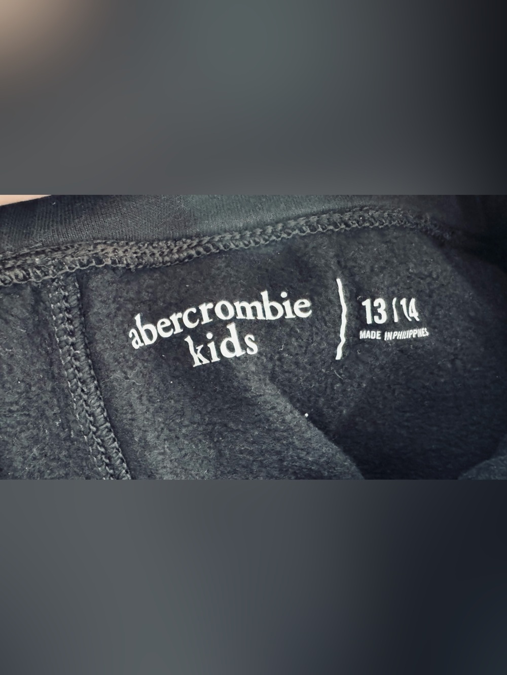 Abercrombie Kids Boys black / white Essential Fleece Joggers Size 13/14 - Picture 5 of 6
